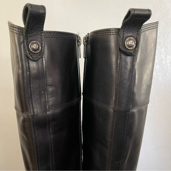 Frye Melissa Harness Inside Zip Tall Boot Black Size 6.5 B Black Smooth Leather - Picture 3 of 12